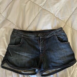 Dark Wash Low Rise Denim Women's Shorts